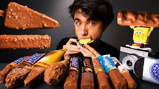 ASMR CANDY ICE CREAM BARS (SNICKERS, MAGNUM, MARS, OREO, TWIX, TOBLERONE, BOUNTY, KINDER) 리얼사운드 먹방