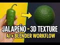 Jalapeno to PBR texture (AI+Blender workflow)