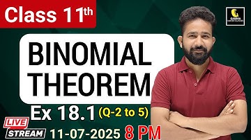 Binomial Theorem |Part-4|Exercise 18.1Q-2 to 5|Chapter 18 Rd Sharma Maths|Class 11Maths byashwanisir