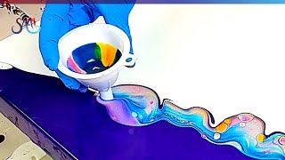 Gorgeous CELLS  Must See! COLOR SPLIT Funnel Pour | Acrylic Pouring | Fluid Painting | Abstract Art