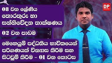 02 වන පාඩම | මෙහෙයුම් පද්ධතිය භාවිතයෙන් පරිගණයක් වින්‍යාස කිරීම සහ සිටවුම් කිරීම  -  01 වන කොටස