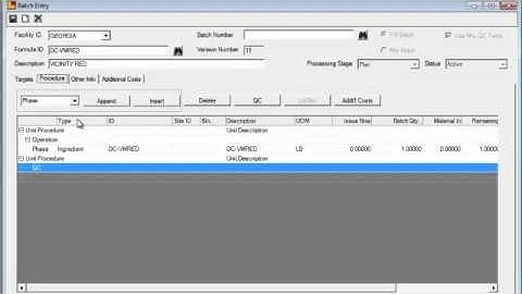 Vicinity 2.10: Fill Batch Entry to load QC Results from Mix Procedures