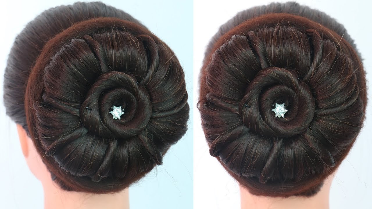 messy bun very beautiful juda hairstyle bridal hairstyle prom