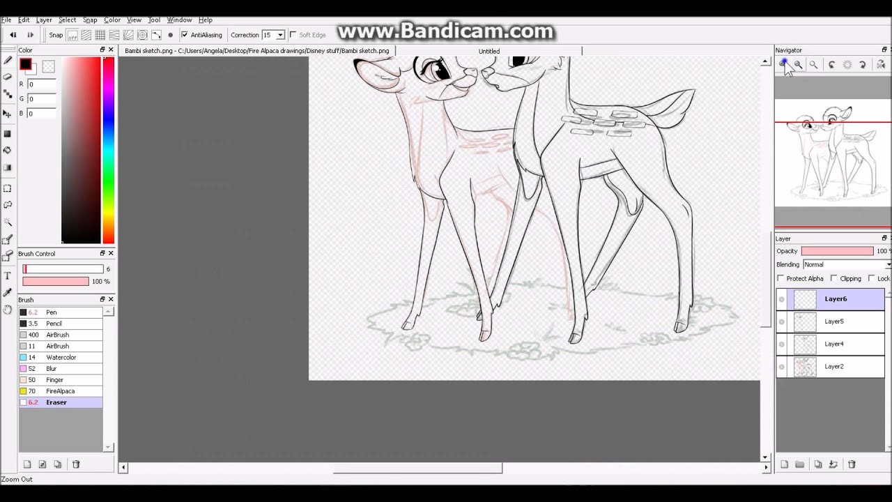 Faline Drawing Bambi and Faline Speed Draw - YouTube