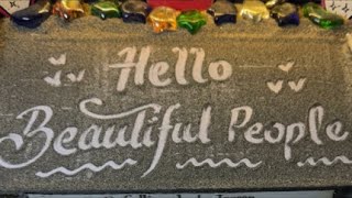 Writing your names in the sand live #sandart #namewriting #satisfying