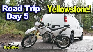 Stealth Camper Van Trip DAY 5 - Yellowstone on a Motorcycle!