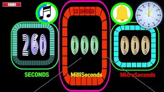260 Seconds Colorful Rectangle  Timer Alarm 🔔 Milliseconds,Microseconds