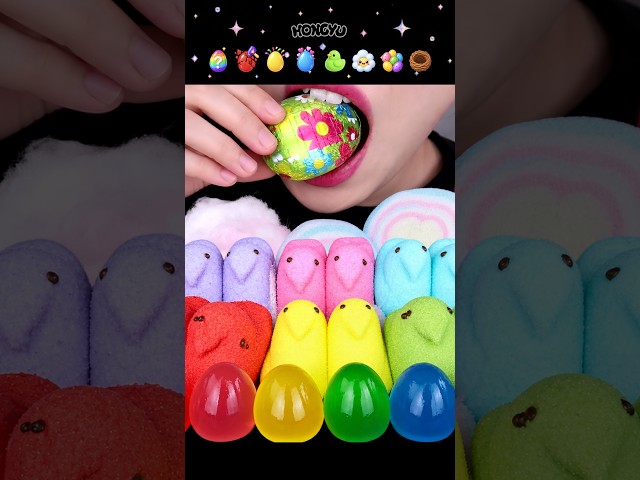 ASMR EMOJI FOOD EGG NEST 무지개 달걀 먹방 (순서대로 먹기)
