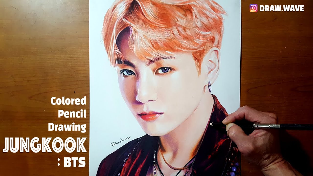 Drawing JungKook : BTS 방탄소년단 정국 드로잉 - YouTube