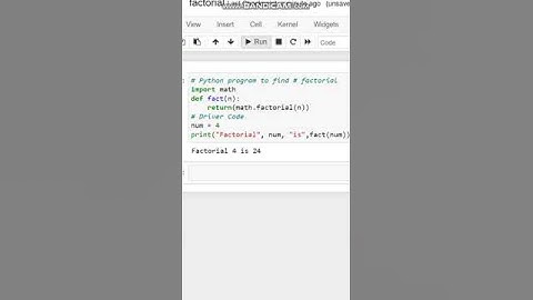 factorial program in python / factorial python code / factorial python #shorts  #python