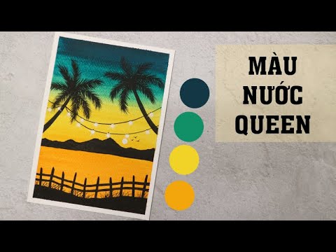Video ????️Vẽ bình minh với màu nước Queen - youtube