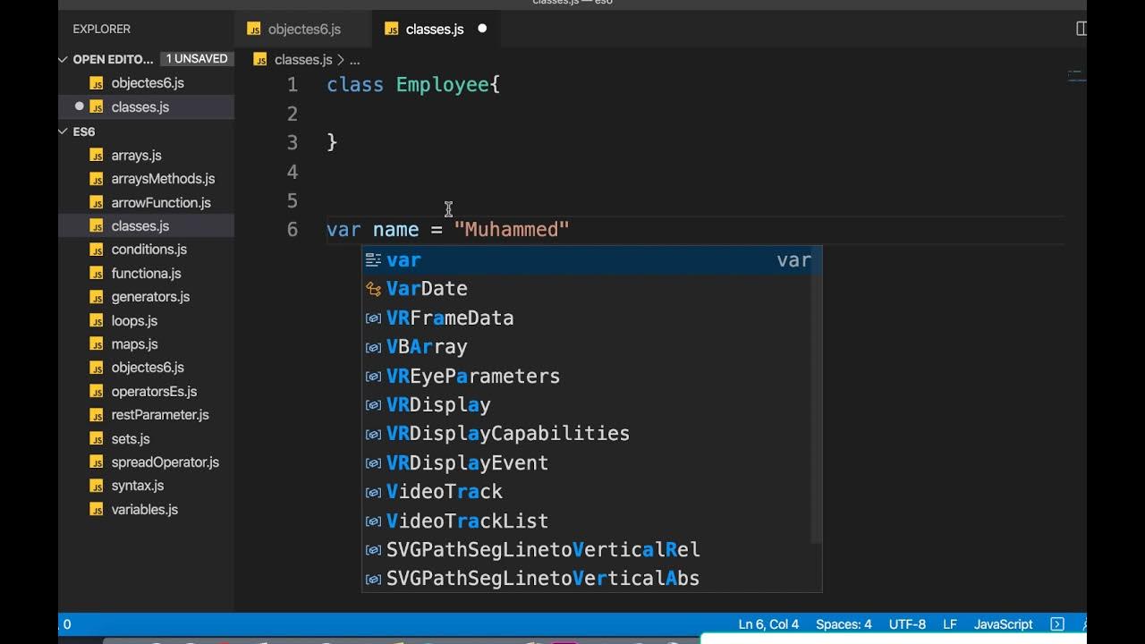 50 JavaScript ES6 | object oriented programming OOP Classes - YouTube