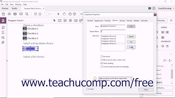 Acrobat Pro DC Creating Drop-Down and List Boxes - Adobe Acrobat Pro DC Training Tutorial Course