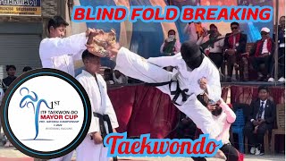 Taekwondo Demonstration by Pharam Bahadur Mahat | Blind fold Breaking || Taekwondo kick #taekwondo