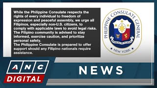 PH consulate in New York: No Filipinos arrested in pro-Palestinian student protests in US | ANC