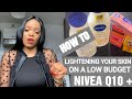 Howto lightening & Glow your Skin on a low Budget:NiveaQ10 mixed with Effective lightening products