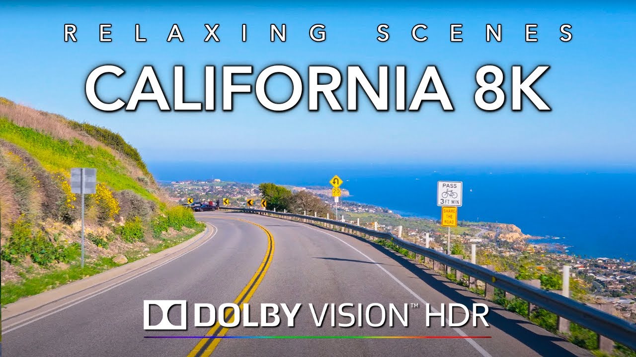 Driving California 8K Dolby Vision HDR - Palos Verdes to Dana Point