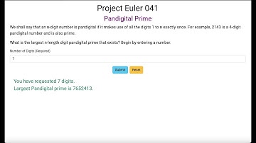 Project Euler 041 - Pandigital Prime