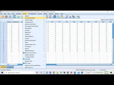 SPSS : ANALISIS DESKRIPTIF UNTUK DESKRIPSI VARIABEL HASIL KUESIONER