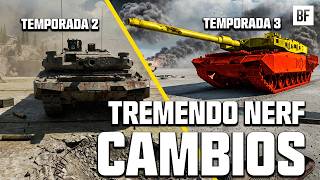 Los ENORMES CAMBIOS a los  TANQUES, y lanzadores de la TEMPORADA 3  de BATTLEFIELD 6 BUFF y NERF