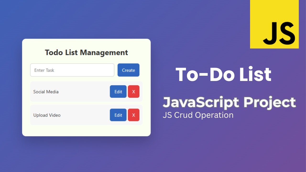 Todo List Application Using HTML CSS & JavaScript | JavaScript Project ...