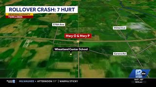 Seven injured in rollover crash in Kenosha County