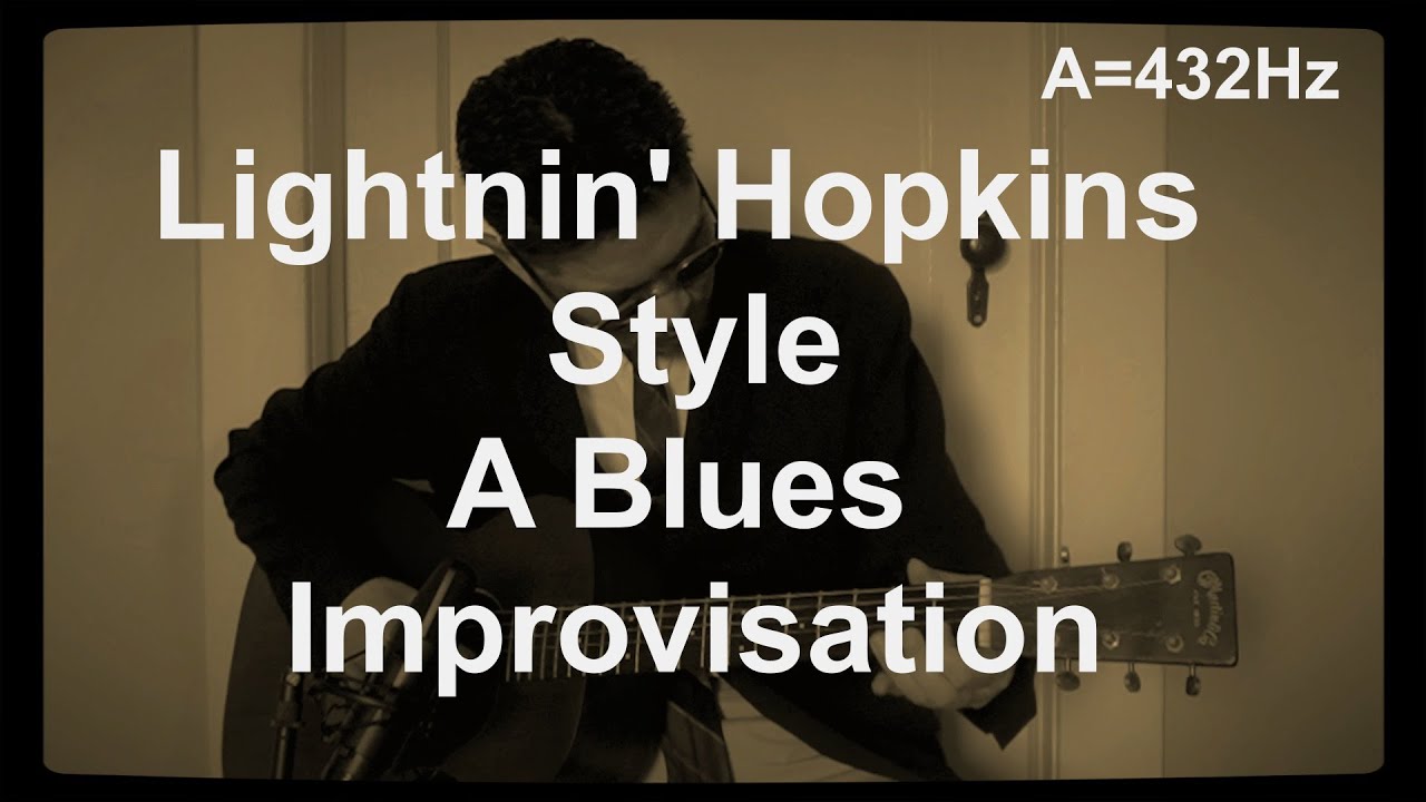 Lightnin’ Hopkins Style “A Blues Improvisation” Solo Acoustic Blues Guitar (A=432Hz) Hideo Date