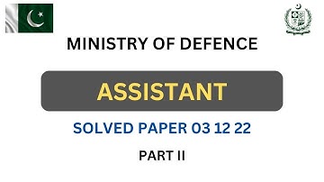 MOD Assistant Solved Paper 03/12/2022 Part 2 | MOD Assistant Today Paper