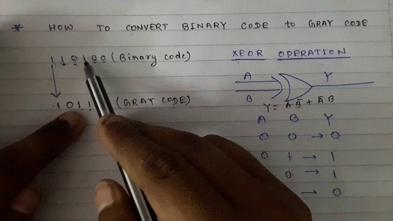 gray code to binary code conversion - YouTube