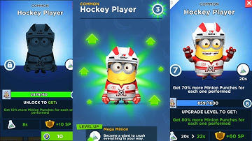 Minion Rush HOCKEY PLAYER UNLOCK costume upgrade Level Up 7
