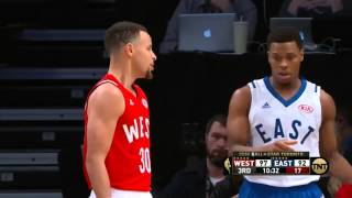 Russell westbrook picks up mvp honors as he scores 31 points and grabs
8 rebounds the west defeats east 196-173.