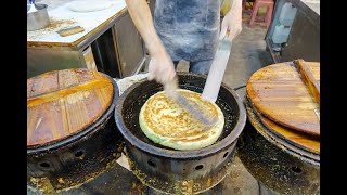 台中內新市場小食幷葱大餅現擀現煎排隊美食 