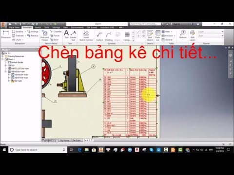 Xuất bản kê trong inventor | Tự học Inventor cơ bản