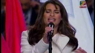 Lea Michele singing America The Beautiful at the Super Bowl XLV(, 2011-02-06T23:40:38.000Z)