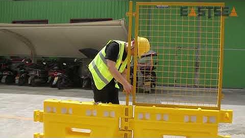 Water Filled Barrier with Mesh Fence