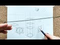 Drawing squares, cubes, circles and spheres in perspective.