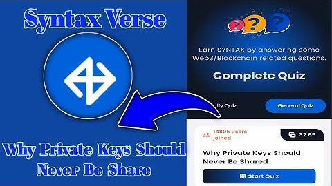 Syntax Verse General today quiz answer| Why Private Keys Should Never Be Shared Quiz Answer