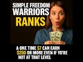 Simple Freedom Warriors Ranks-How You Can Earn Big Even At The Entry Level!