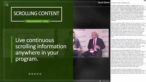 Scrolling Text or Ticker Tape for Webcasts and Virtual Meetings