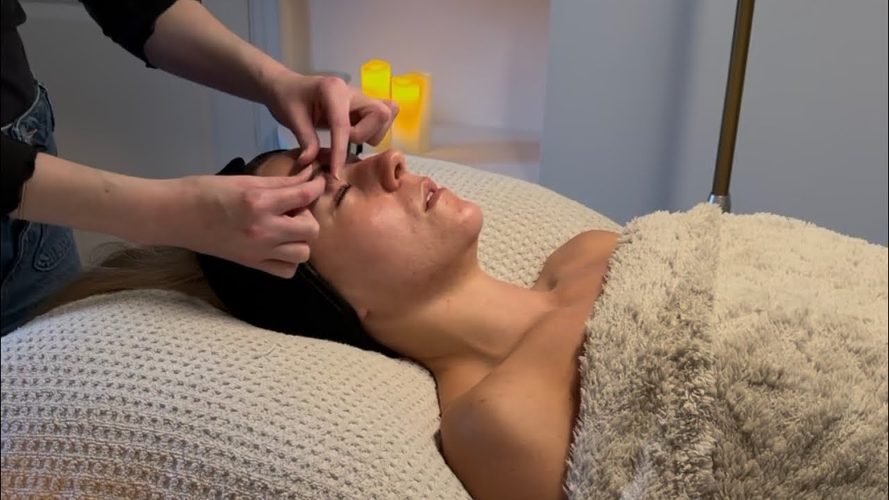 Soothing Sleepy Facial ASMR ✨ Skincare, Deep Cleansing & Lymphatic Massage NO TALKING