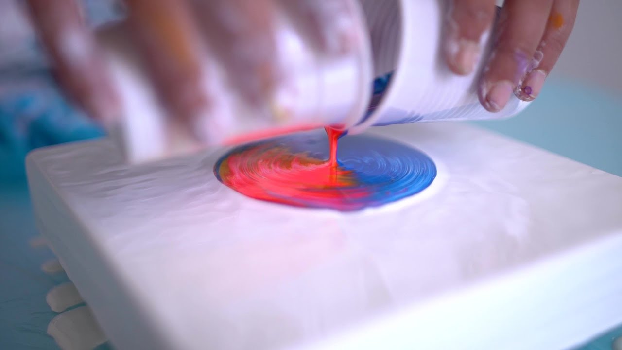 Did I go too far?😱 Ring Pour kiss - Warm & Cold colors - acrylic pour fluid painting