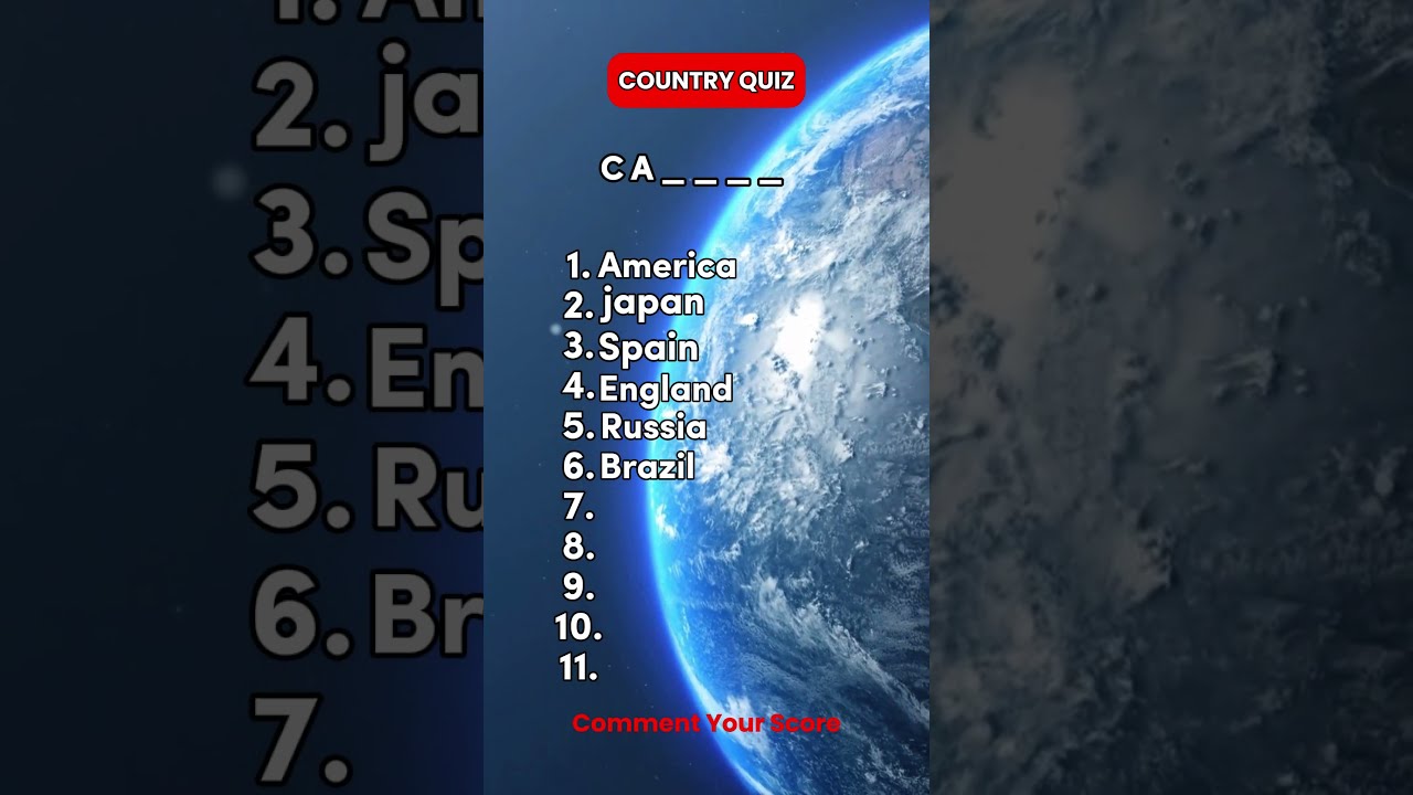 Guess These Countries By Their First 2 Letters Quiz Country