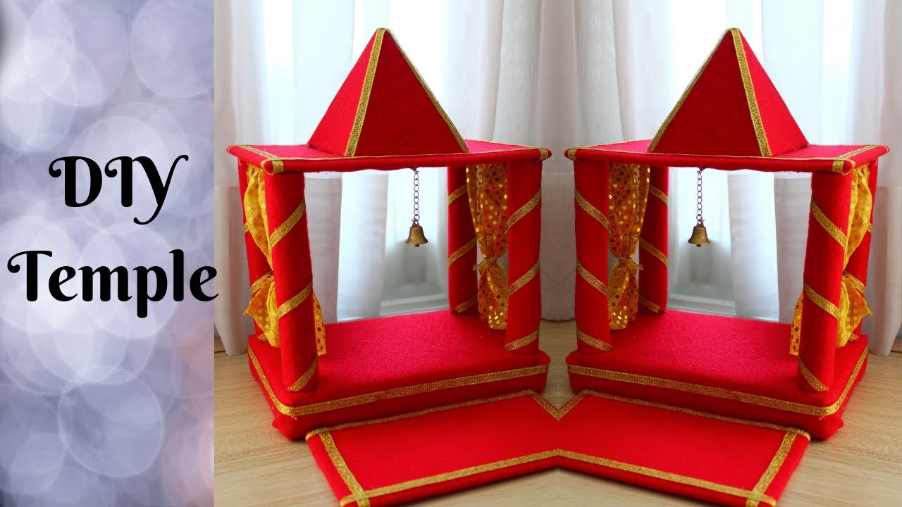 DIY Temple with Minimum Craft Supplies Make Easy Temple Mandir At 