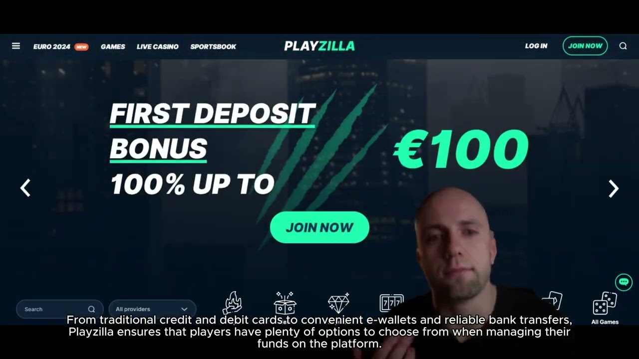 Playzilla Casino interface and game lobby visualization