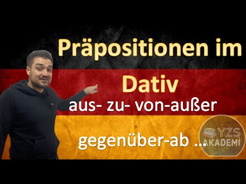 Almanca A1 Dersleri I 23 (4 kısım)I Präpositionen mit Dativ ( -e/-a hali alan edatlar )