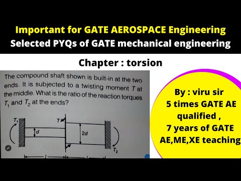 Torsion important Questions | Aircraft structure | GATE AEROSPACE ENGINEERING online coaching