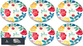 Audrey Melamine Floral Salad Plate 8.1" Set of 6