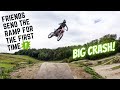 FRIEND HITS HUGE MOTO RAMP FOR THE FIRST TIME!!