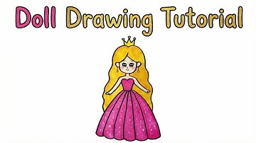 Barbie Doll Drawing Easy part 1 | Kids Drawing Tutorial | #kids #drawing #stepbystep 