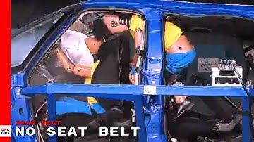 Passengers With No Seat Belt in Rear Seats Crash Test